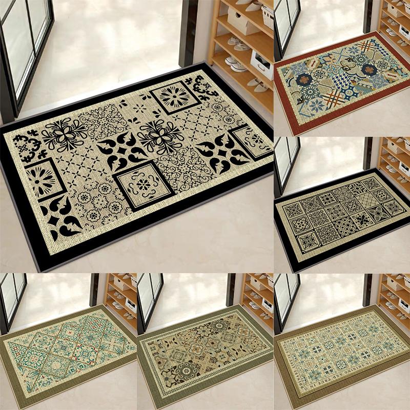Retro Europe Style Carpet Living Room Sofa Bedroom Bedside Study Entrance Door Mat Non-slip Superlatives Home Decoration Rug