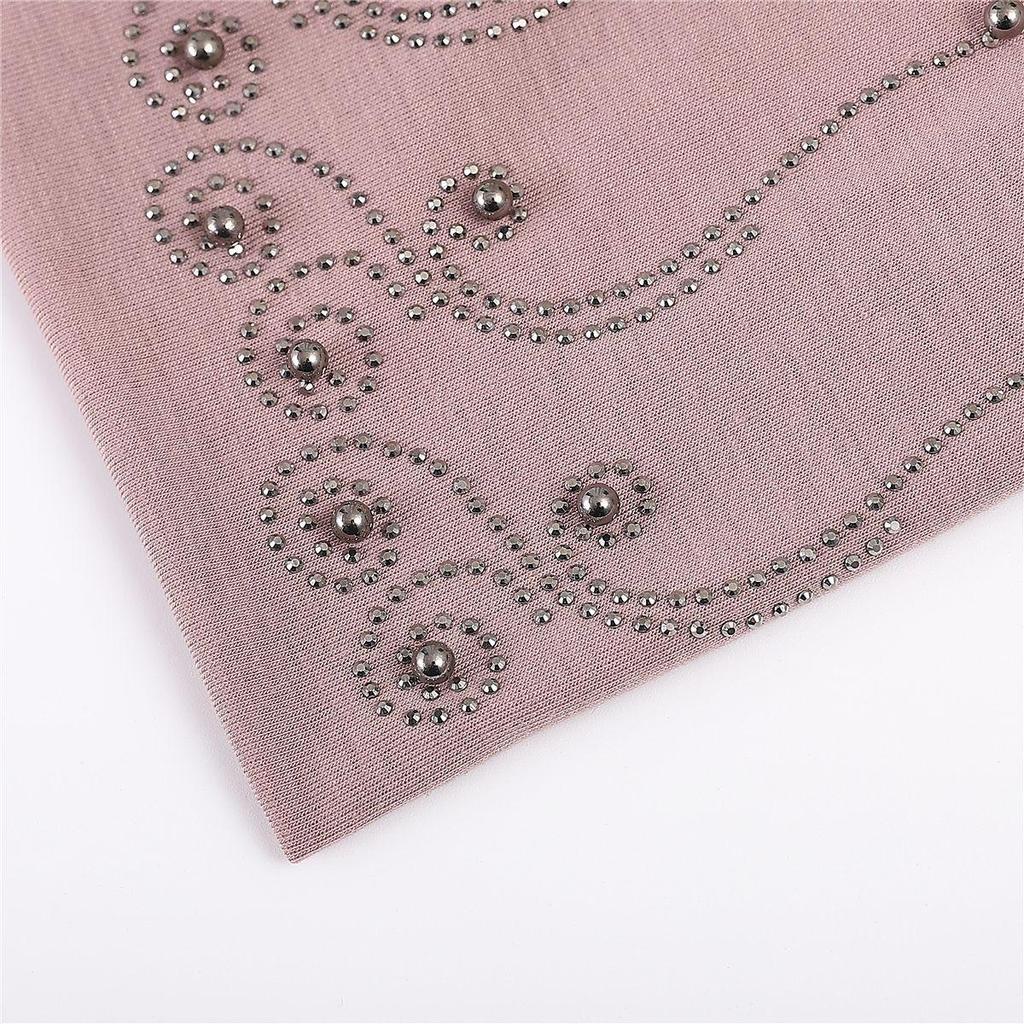 Женский весенне-осенний двухслойный хлопковый пуловер с жемчугом, теплый пуловер с тонким ворсом, теплая лунная шапка