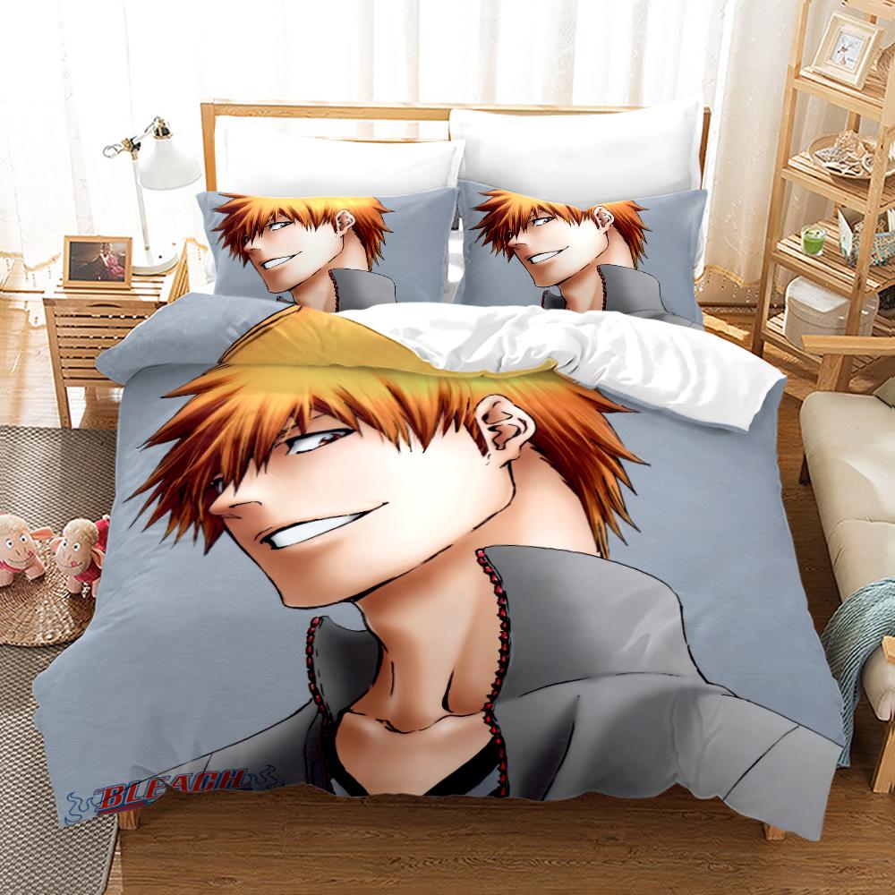 NEW Bleach Academia Anime Duvet Cover Set With Pillow Covers Polyester Teens Kids Bedding Set Full Queen King Size Bed Linen