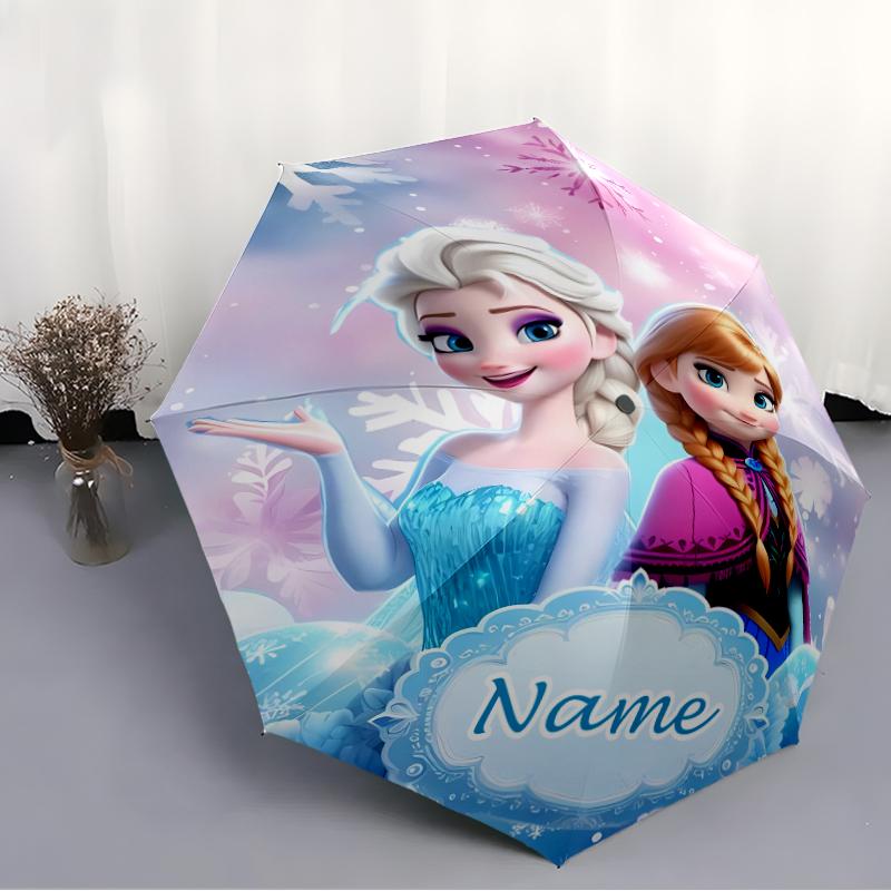 Personalized Name F-Frozen Print Umbrella - Automatic Open/Close, Eight-Rib Durable Frame, Automatic Folding Umbrella