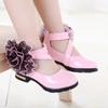 Kids Shoes Girls High Heel Princess Flower Fashion Children Shoes Leather Fashion Girls Party Dress Wedding Dance