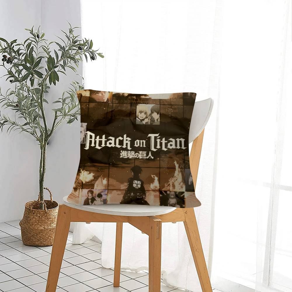 Anime Attacks On Titan Cushion Cover Car Throw Pillow Case For Sofa Car Christmas Gift