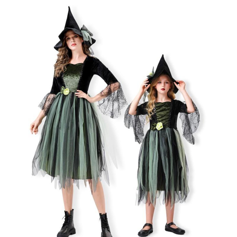Halloween Wizard Of Oz Witch Costume Kids Adult Family Matching Outfits Stage Performance