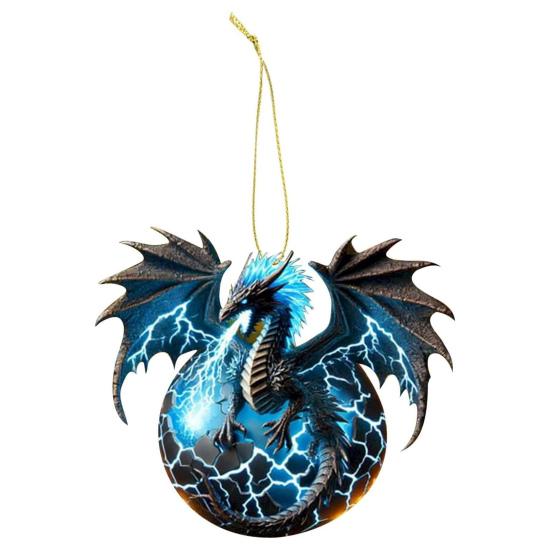 Рождественское украшение в виде дракона стихий, 2D акриловый кулон в виде дракона, подвесное украшение для салона автомобиля, подарок для любителей драконов
