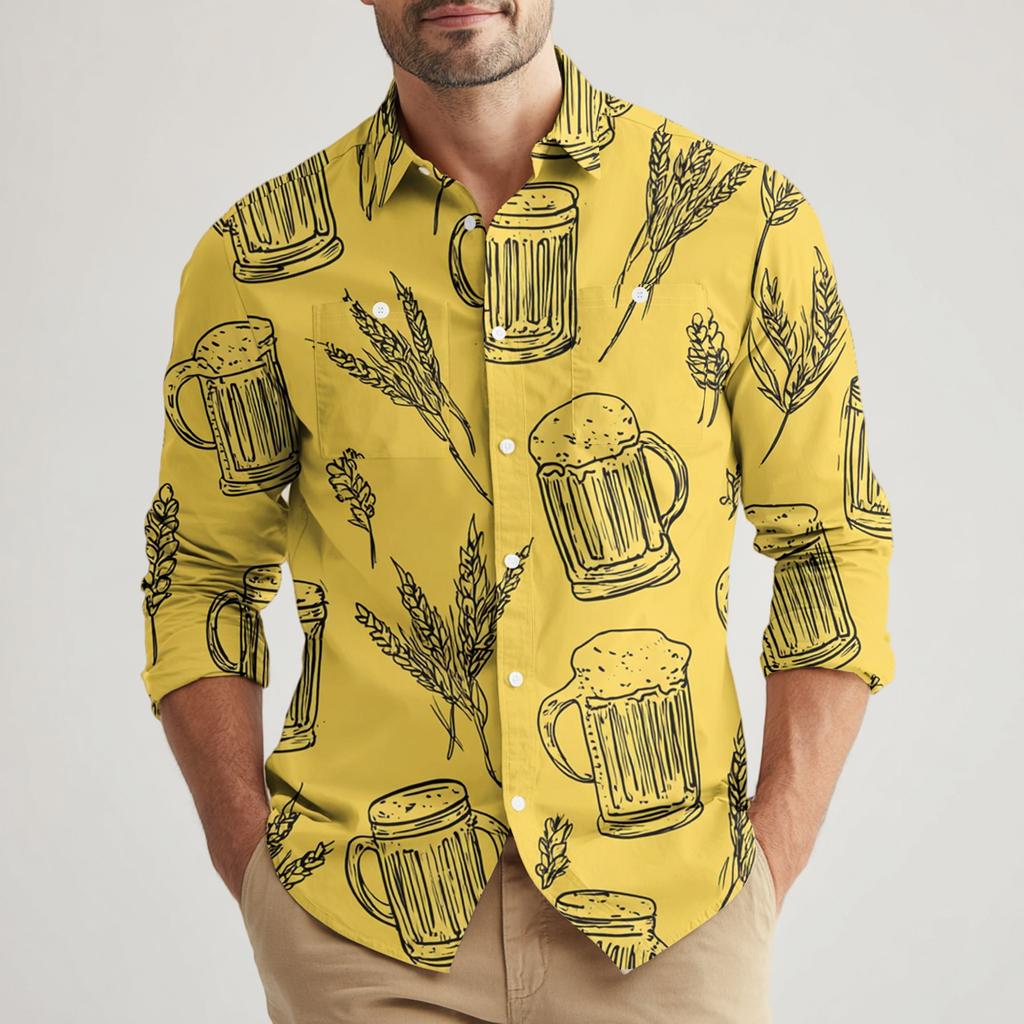 Мужская свободная классическая рубашка с лацканами и несколькими карманами, промышленная рабочая рубашка-топ