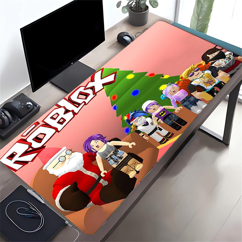 Roblox Рождественское празднование Большой игровой коврик для мыши Нескользящая резиновая основа Водонепроницаемый коврик для стола Для офиса ПК Ноутбука