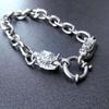 Men Womens Dragon Head  O Link Chain Stainless Steel Bracelet Gift Jewellry