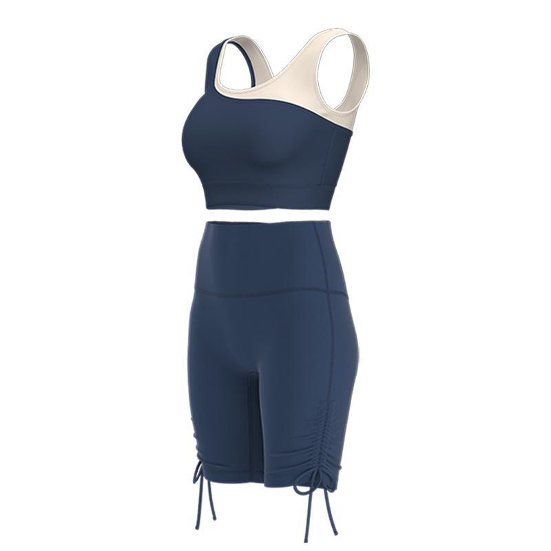 Бесшовный летний костюм для йоги Juyitang: Высокоэластичный, облегающий, цельный с красивым дизайном спинки