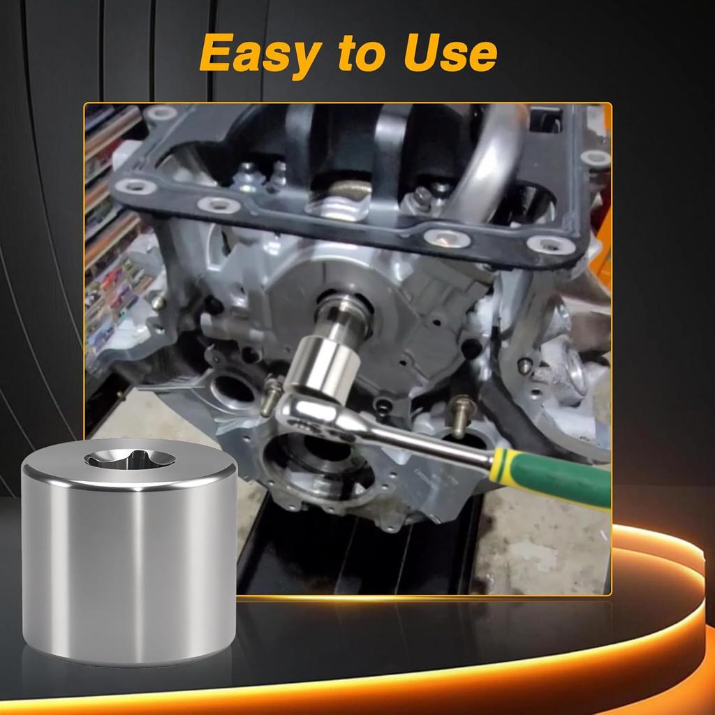 Stainless Steel SBC Crank Crankshaft Turning Socket Compatible With Small Block Chevy 1955-2000 V8 1978-2006 200/262