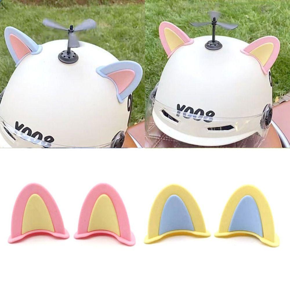Car Cartoon Helmet Cat Ears Helmet Decoration Motocross Stickers Motorcycle Helmet Cat Ears