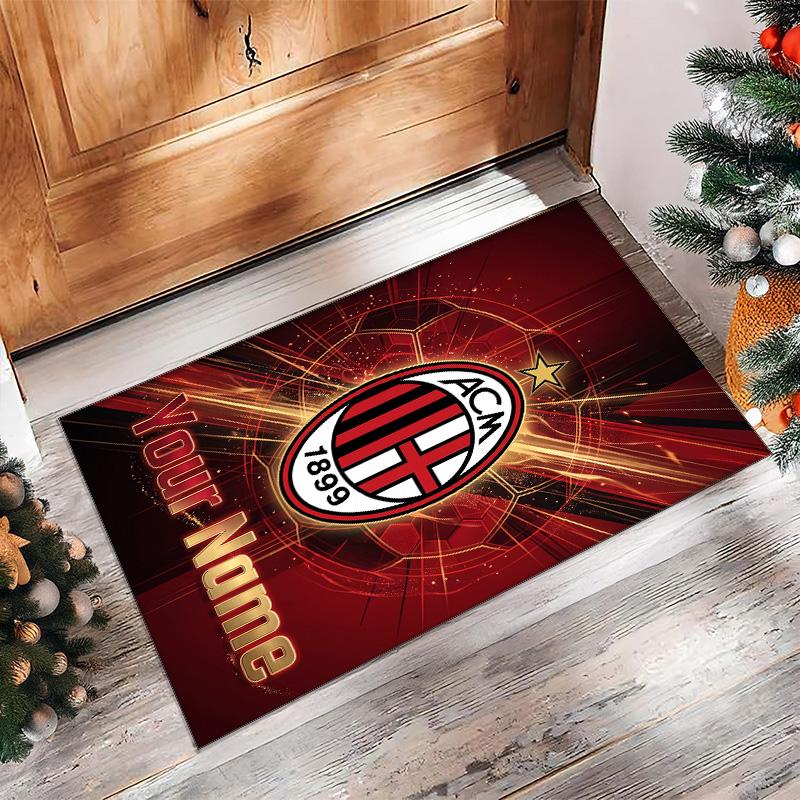 AC Milan Printed Crystal Velvet Rug Non‑Slip Crystal Velvet Carpet For Sofa Bedroom Indoor Home Decoration