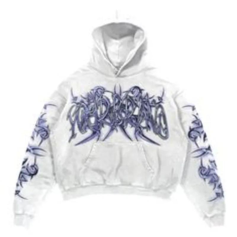 Модные женские худи Ретро Принт граффити с буквами Повседневный женский пуловер Весна и осень Толстовка с длинным рукавом Женский топ оверсайз Одежда