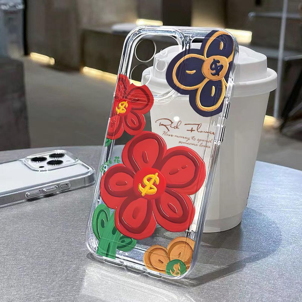 Чехол для телефона Flowers для iPhone 15 Pro, чехол для iPhone 13, 11, 12, 14 Pro Max XR X XS 7, 8 Plus SE, роскошный противоударный чехол из ТПУ силикона