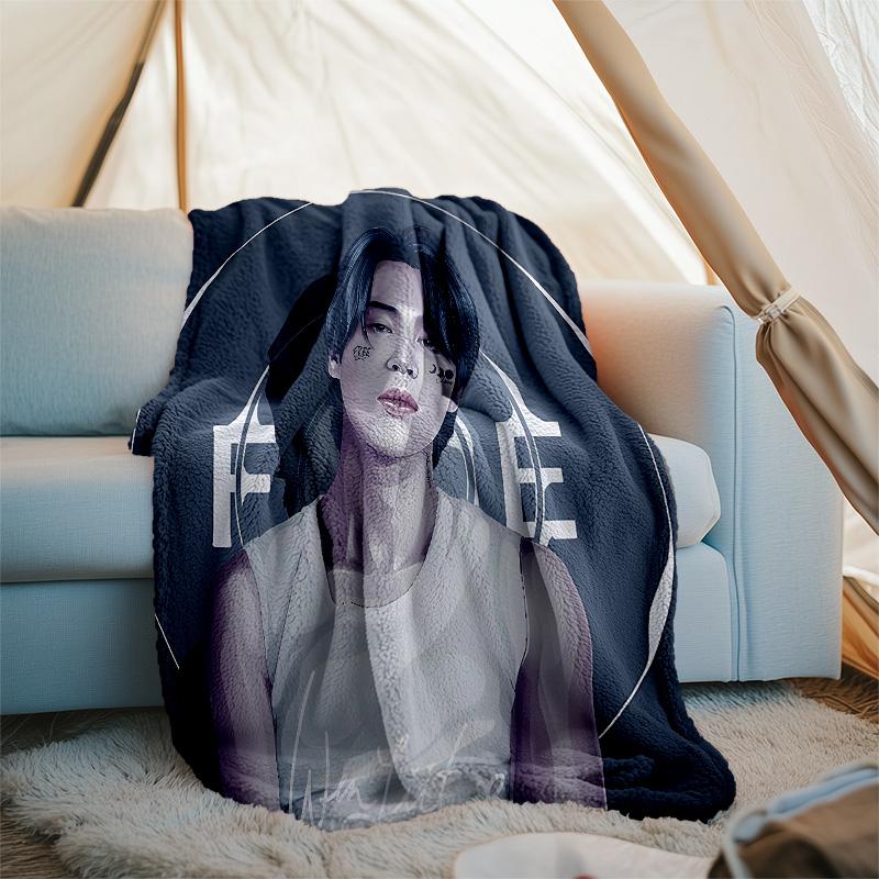 Jin singer2 printed throw blanket—lightweight,soft,warm;versatile blanket for all seasons—perfect as &air-conditioning throw,nap blanket