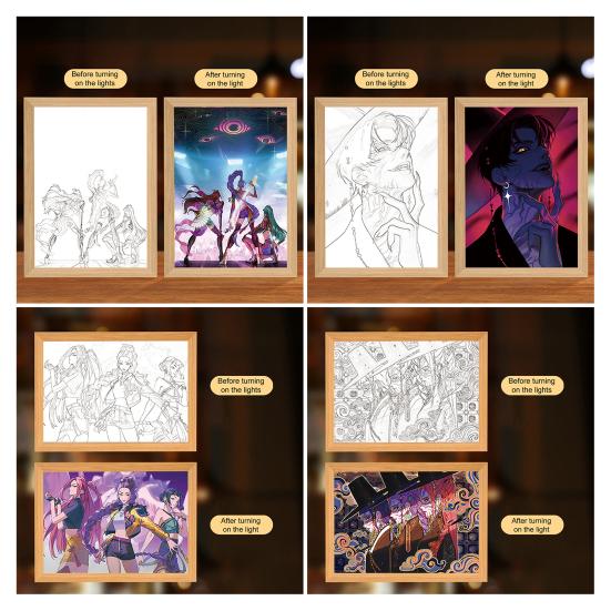 Картина Лампа Перезаряжаемый Светодиодный Свет Светящийся Настенный Художественный Свет Яркий Цвет Художественное Освещение Ночник