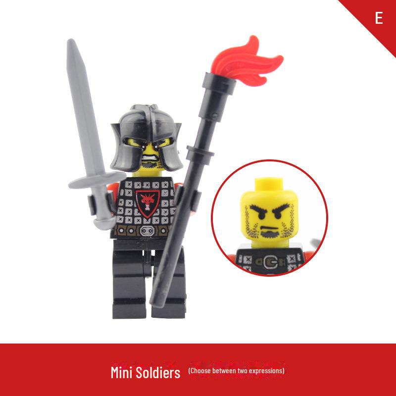 LOJO AX9804 Красный рыцарь-дракон, набор минифигурок средневекового строительства