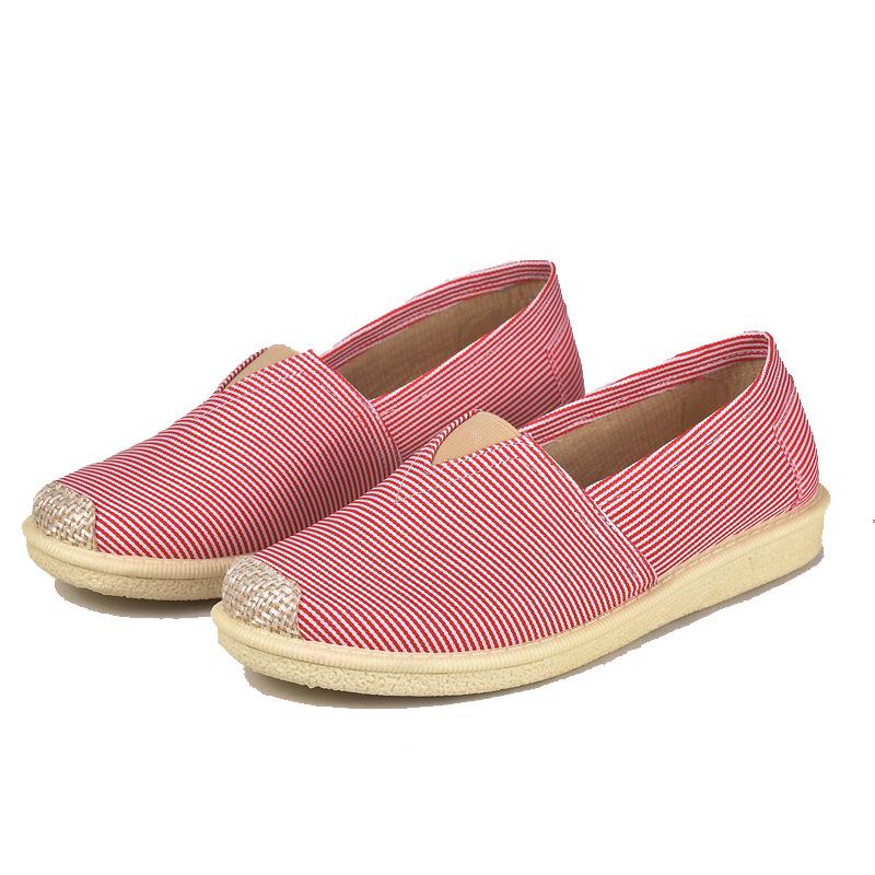 Новая модная обувь из парусины женская студенческая на плоской подошве повседневная рыбацкие туфли ленивая обувь