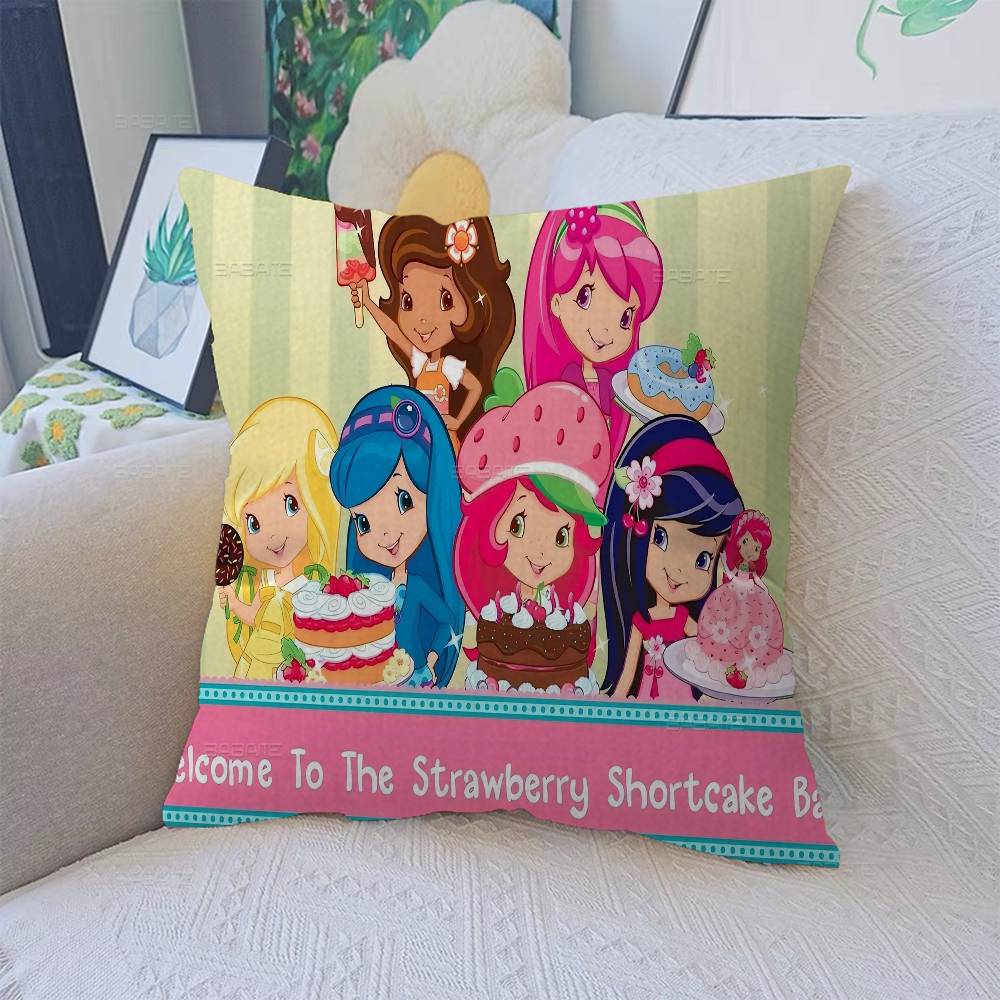 S-Strawberry Cartoon S-Shortcake Girl Pillow Gift Home Office Decoration Pillow Bedroom Sofa Car Cushion Coverpillow Case