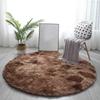 Модные высококачественные коврики для спальни, круглые ковры из искусственного меха, пушистые детские комнатные украшения для дома, популярные мохнатые ковры с градиентным цветом, 1 шт.