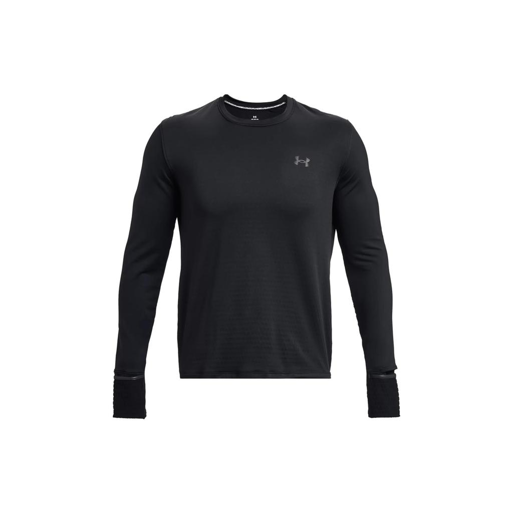 Under Armour Qualifier Fleece Warm Crew Neck Long Sleeve T-Shirt Men Tops Black 1379304-001