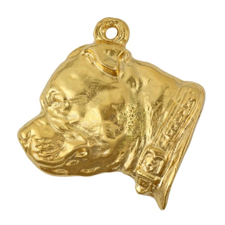 Staffordshire Bull Terrier, Staffy II - necklace with a dog in a gift box, gold-plated pendant for a dog lover, striking jewelry by Art-Dog