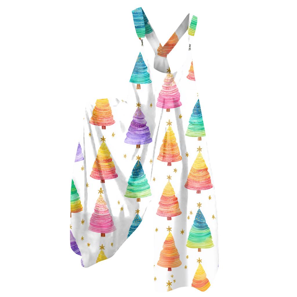 Женский летний комбинезон с цветочным принтом в винтажном стиле (Нерегулируемые ремни)