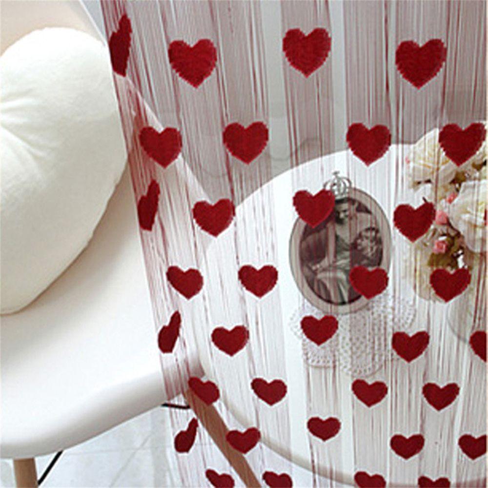 Romantic Living Room Heart-shaped Cord Curtain Door And Window Curtain Tassel Line Curtain