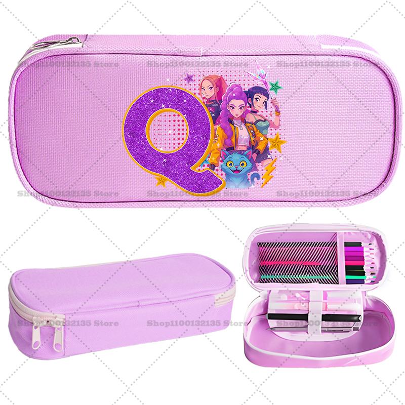 Kpop Demon Hunter Children Pencil Box Cartoon letter Student School Supplies Stationery Kids Penbag Pencilcase Kawaii Boys Gift