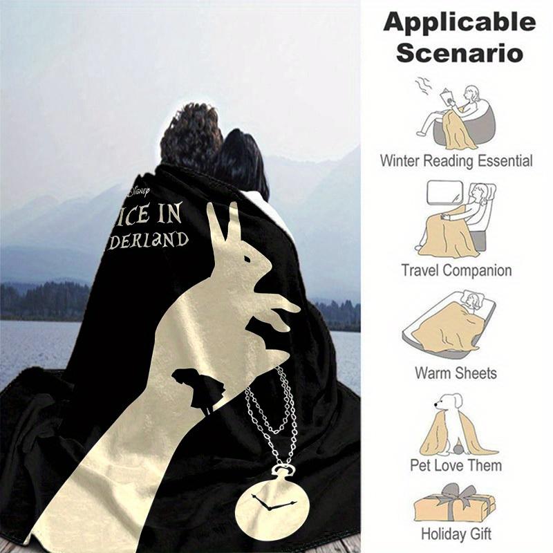 1 шт., Пледы «Алиса в Стране чудес» от Disney. Идеально подходят для спальни, гостиной, путешествий, кемпинга, автомобиля