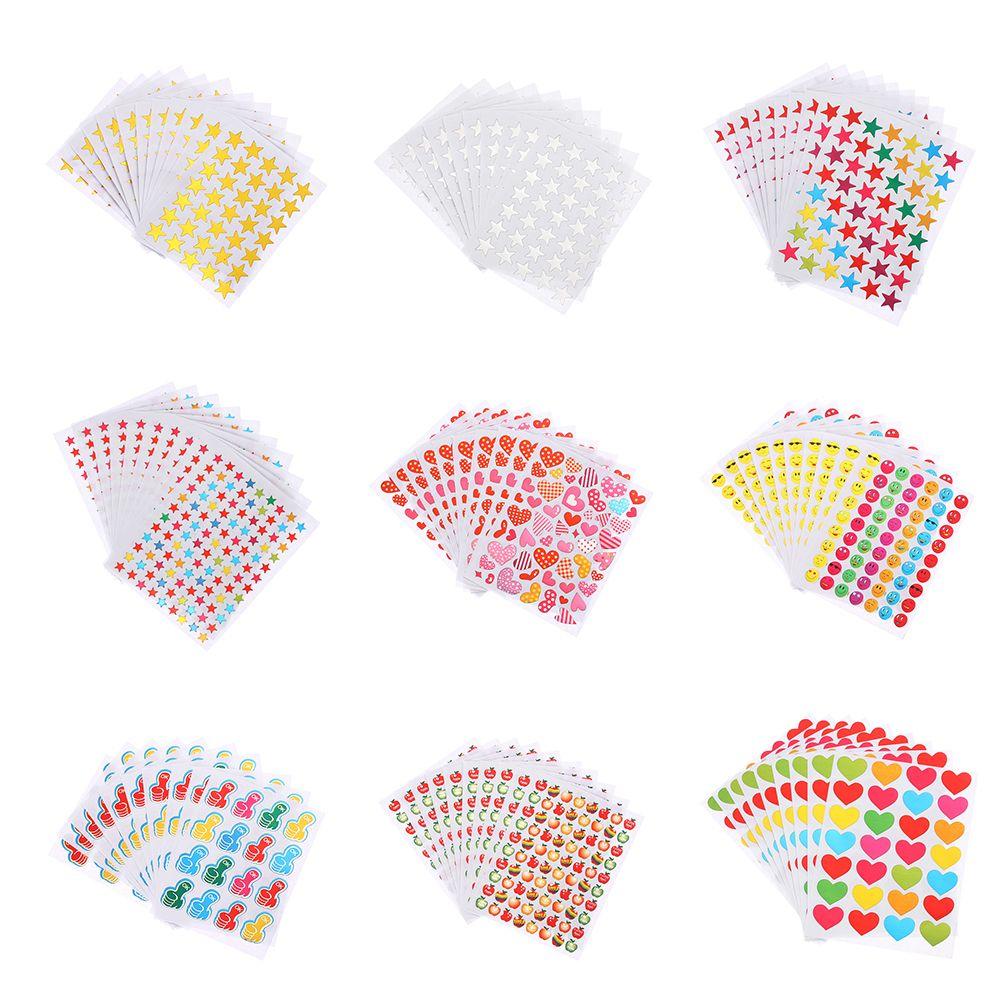 Этикетка со смайликом пятиконечная звезда декор для фотоальбома канцелярские наклейки наклейки с наградой позолота