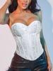 Rose Beauty A  Jacquard Grommet Lace Up Back Corset