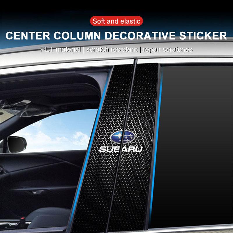 Car Emblem Center Pillar Sticker Auto Door Decorative Stickers For Subaru Outback Crosstrek XV Forester BRZ Legacy Impreza WRX 2006 STI Ascent