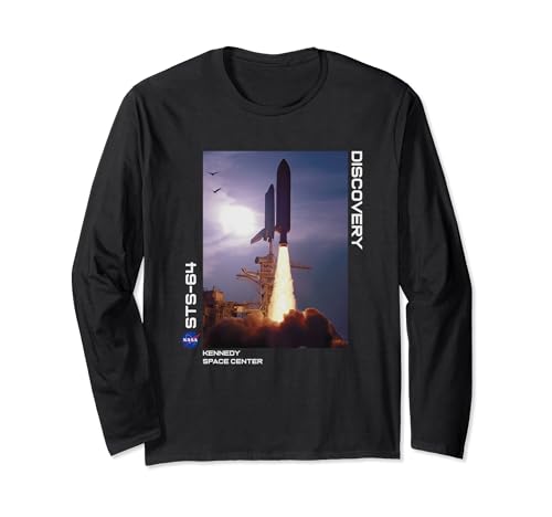 Космический центр Кеннеди НАСА Sts-64 Discovery Большой Постер на Грудь Футболка с Длинным Рукавом