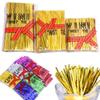100Pcs Gift Bag Wrapping Metallic Twist Ties For Party Wedding Cookie Candy Lollipop Packing Tie