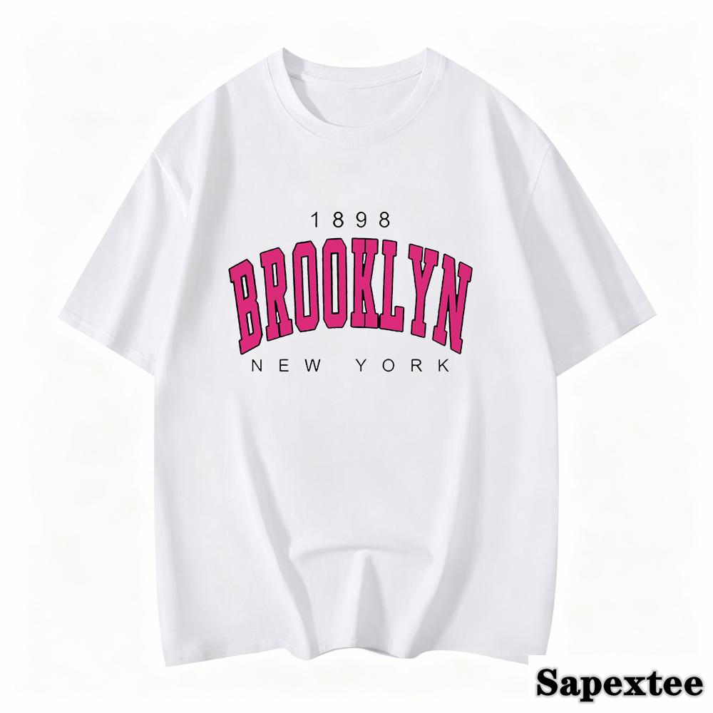 2027 New Summer Unisex T Shirt 1898 Brooklyn New York Print Short Sleeve TShirts Warm Casual Streetwear Hip Hop Y2k Clothes Tops