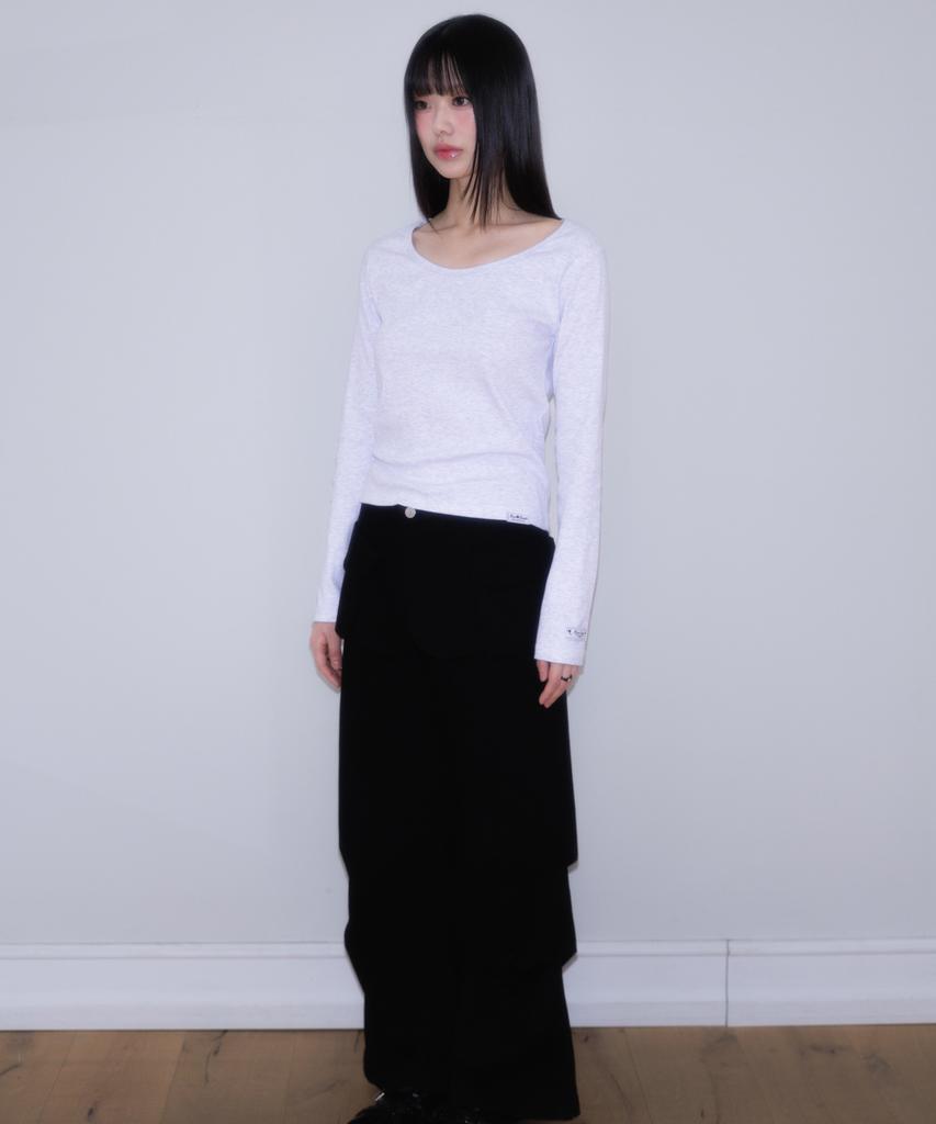 ROSEFRANTZ Essential Rose Label Long Sleeve [White Melange]