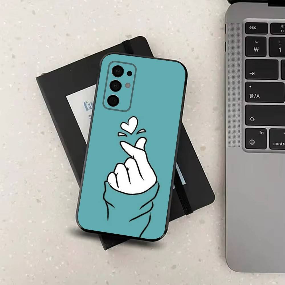 Lovely Hand Heart For Samsung Galaxy A73,J7,22,Note,72,41,31,8,9,52,71,53,32,Soft Black Silicone Cover Case