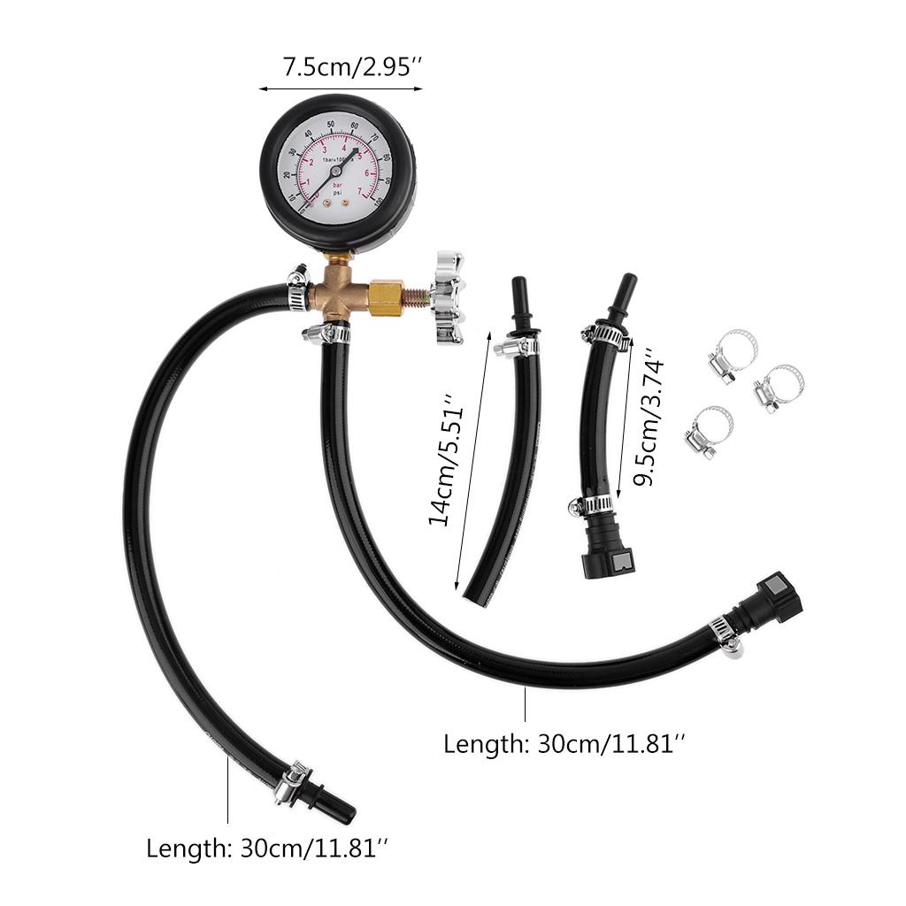 0-100PSI 7BAR Fuel Injection Pump Injector- Tester Test Pressure Gauge Gasoline- Pressure Gauge Used for Cars Auto