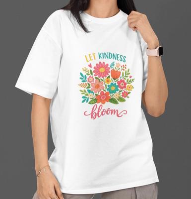 Let Kindness Bloom T Shirt Floral Positive Kindness Quote Gift Tee Top