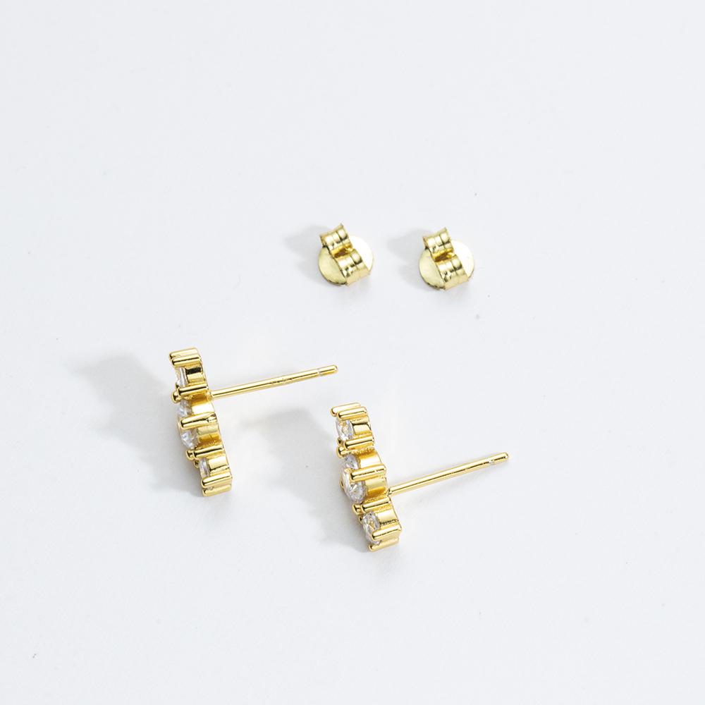 ANDYWEN Серьги-гвоздики из стерлингового серебра 925 пробы с тремя цирконами и фианитами, женские роскошные ювелирные изделия 2023 года, классический новый дизайн для женщин, хрустальные драгоценности