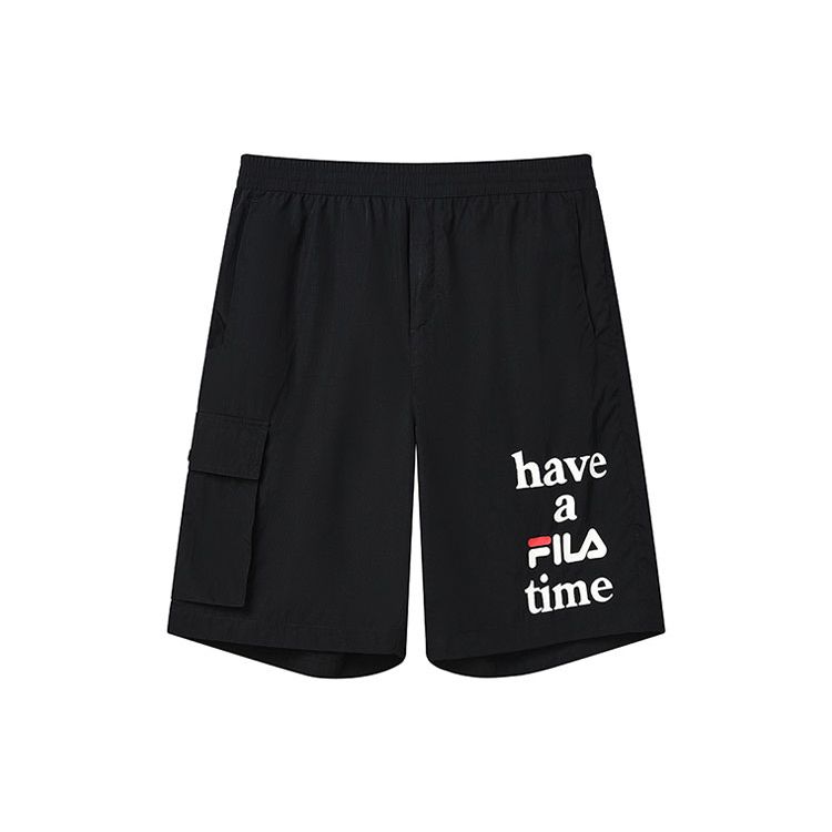 Fila X HAGT Коллаборация Принт Повседневные Спортивные Шорты Пятиточки Мужские шорты Черный F11M229807F-BK