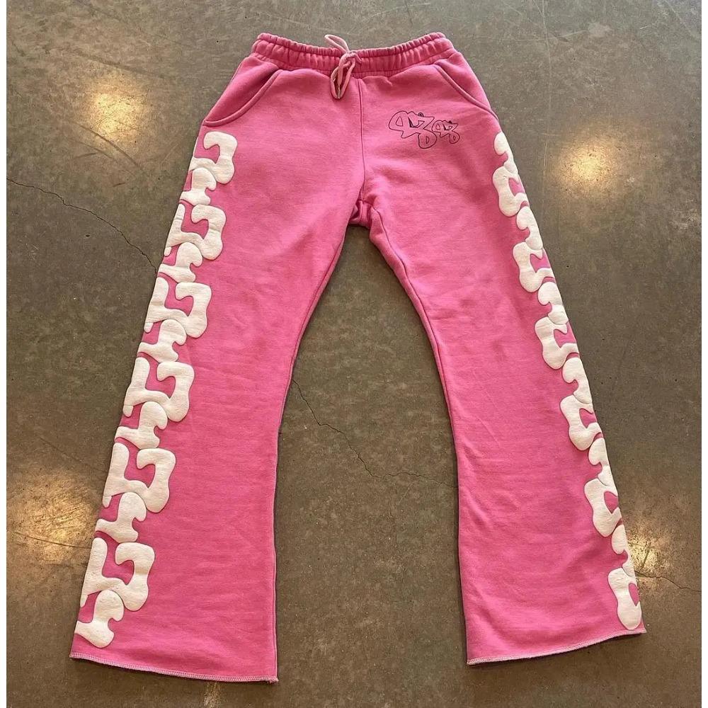 RogueWave Американский Харадзюку Принт Буквами Прямые Брюки Хип-хоп Буквы Зимние Утепленные Свободные Y2k Повседневные Брюки Спортивные Штаны Женщины Мужчины