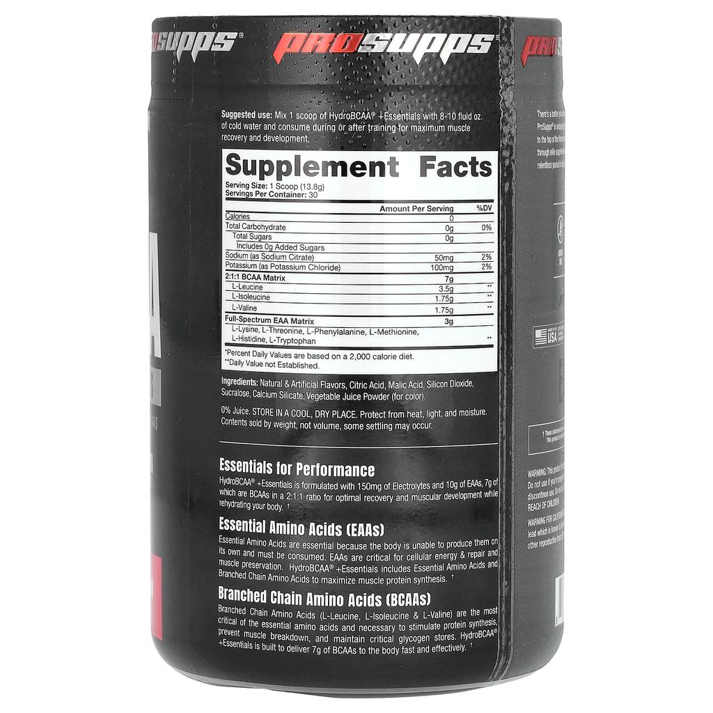 Hydro Bcaa Plus Essentials, Watermelon Flavor, 414G(14.6Oz)