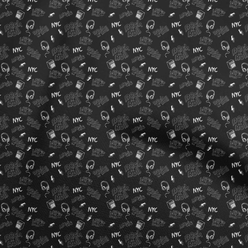 oneOone Хлопковая гибкая синяя ткань для рок-музыки, принадлежности для квилтинга, швейная ткань с принтом, 40 дюймов в ярдах