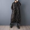 Long Sleeve Oversized Cotton Vintage Black Casual Loose Autumn Spring Winter Trench Coat for Women Outerwear