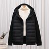 Thin down jacket women's new splicing hooded sweater autumn and winter short down jacket couple trend