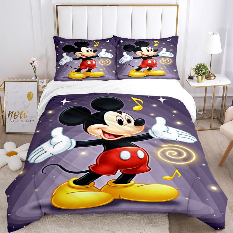 Mickey Mouse Magic Moment Print 3Pcs Bedding Setduvet Cover With 2 Bedropillowcase Home Birthday Gift