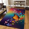 Dreamy Purple Butterfly Pattern Rugs for Living Room Bedroom Area Rugs Child Room Play Rug Cartoon 3D Printing Kids Game Mats001
