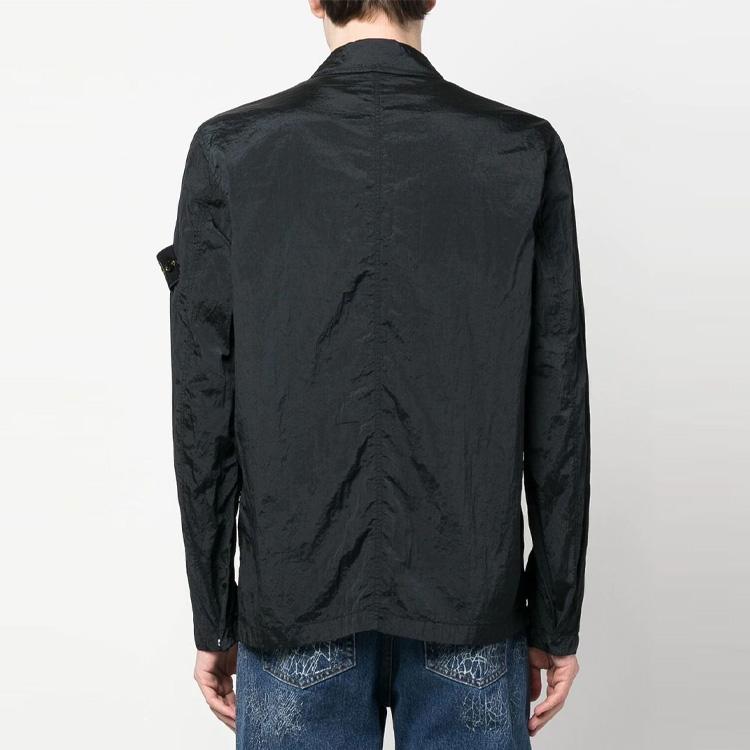 STONE ISLAND Металлическая рубашка черная мужская топы 781510919-V0029