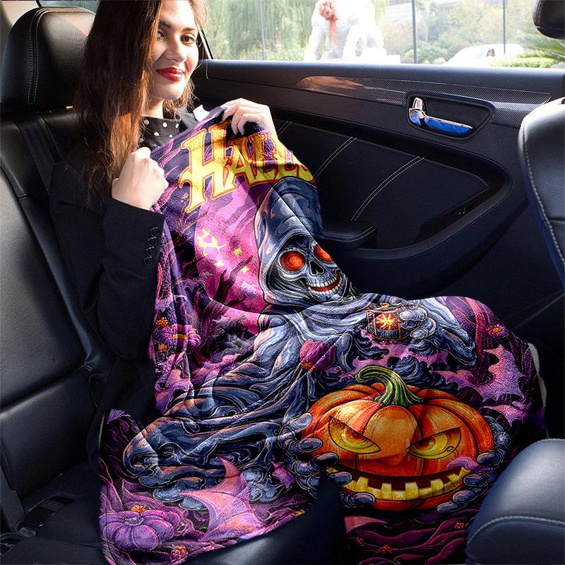 1pc Halloween Theme Cartoon Blanket Soft Throw for Home Decor, Gift Idea, Living Room, Travel, Camping, Car Blankets